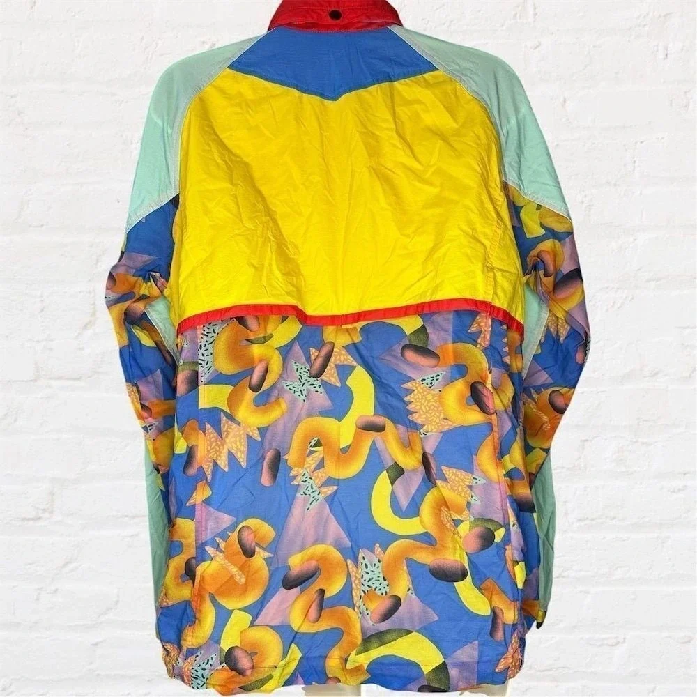 Poler‎ Womens L Colorblock 90s Style Vented Windbreaker Jacket Retro Streetwear